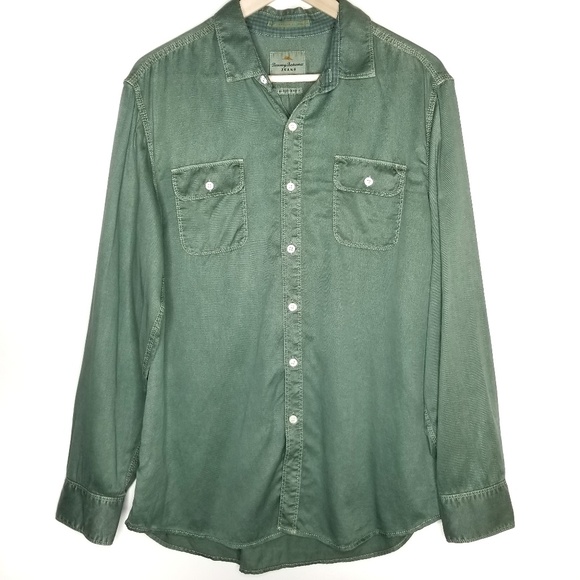Tommy Bahama Tops - Tommy Bahama Olive Men's Button Up Top Medium